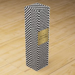 Retro Schwarz und Weiß Muster Goldene Weinbox<br><div class="desc">Koordiniert mit dem Retro Black and White Pattern Gold Name Logo Design bis 1201AM © 1201AM CREATIVE</div>