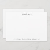 Retro Schwarz und Weiß Schreibmaschine Custom Wedd Dankeskarte (Vorne/Hinten)