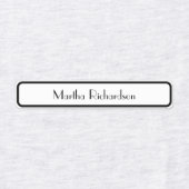 Retro Schwarz und Weiß Stilvolle Individuelle Name Etiketten (Design 1)