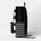 Retro Schwarz und Weiß Streifen Funny Cat Foto Bedruckter Rucksack (Rechts)