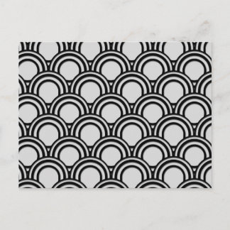 Retro Schwarz-Weiß Art Deco Abstraktes Muster Postkarte