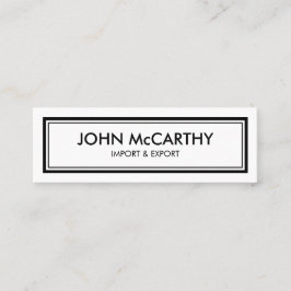 Retro Schwarz-weiß Beruflich Elegante Minimalistis Mini Visitenkarte