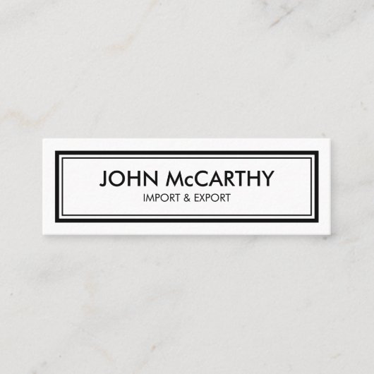 Retro Schwarz-weiß Beruflich Elegante Minimalistis Mini Visitenkarte (Vorderseite)