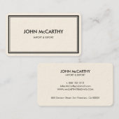 Retro Schwarz-weiß Beruflich Elegante Minimalistis Visitenkarte (Vorne/Hinten)