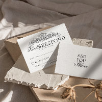 Retro Schwarz-Weiß Botanical Old Money Hochzeit