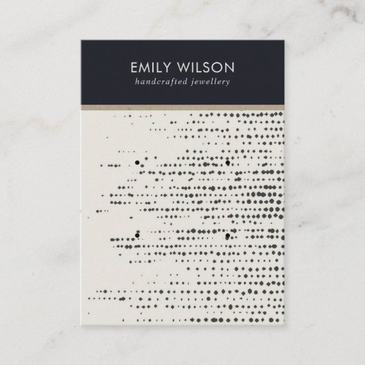 RETRO SCHWARZ-WEISS DOTS 2 STUDIERENDE OHRENANZEIG VISITENKARTE (Vorderseite)