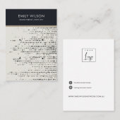 RETRO SCHWARZ-WEISS DOTS 2 STUDIERENDE OHRENANZEIG VISITENKARTE (Vorne/Hinten)