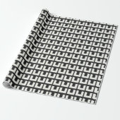 Retro Schwarz-weiß Geometric Mid Century Modern Geschenkpapier (Ungerollt)