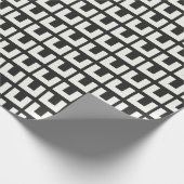 Retro Schwarz-weiß Geometric Mid Century Modern Geschenkpapier (Ecke)