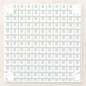 Retro Schwarz-weiß Geometric Mid Century Modern Glasuntersetzer (Rückseite)