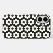 Retro Schwarz-Weiß-Geometrische Hexagon-Tile Case-Mate iPhone Hülle (Rückseite (Horizontal))