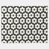 Retro Schwarz-Weiß-Geometrische Hexagon-Tile  Fleecedecke (Vorderseite (Horizontal))