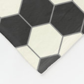 Retro Schwarz-Weiß-Geometrische Hexagon-Tile  Fleecedecke (Ecke)