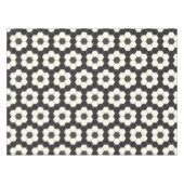 Retro Schwarz-Weiß-Geometrische Hexagon-Tile   Tischdecke (Vorderseite (Horizontal))
