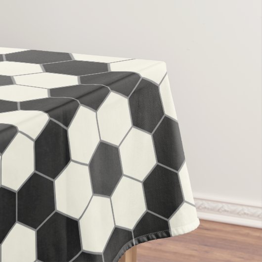 Retro Schwarz-Weiß-Geometrische Hexagon-Tile   Tischdecke (Beispiel)