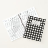 Retro Schwarz Weiß Gingham Karo Benutzername Rezep Notizblock (Innenseite)
