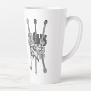 Retro Schwarz-Weiß-Gitarren für Gitarristen Milchtasse