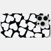 Retro Schwarz-Weiß-Herzmuster Case-Mate iPhone Hülle (Rückseite (Horizontal))