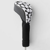 Retro Schwarz-Weiß-Herzmuster Golf Headcover (angewinkelt)