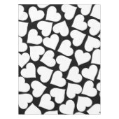 Retro Schwarz-Weiß-Herzmuster Tischdecke (Vorderseite)