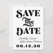 Retro-Schwarz-Weiß-Hochzeit Save The Date (Vorderseite)