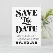 Retro-Schwarz-Weiß-Hochzeit Save The Date (Stehend Vorderseite)