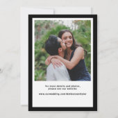Retro-Schwarz-Weiß-Hochzeit Save The Date (Rückseite)