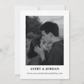 Retro Schwarz-Weiß-Hochzeit speichern Sie das Datu Einladung (Rückseite)