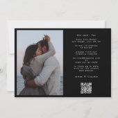 Retro Schwarz-Weiß-Hochzeitswebsite QR-Code Foto Save The Date (Rückseite)