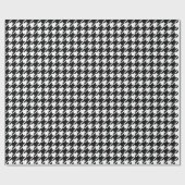 Retro Schwarz Weiß Houndstooth Webmuster Geschenkpapier (Flach)