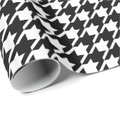 Retro Schwarz Weiß Houndstooth Webmuster Geschenkpapier (Rolleneckpunkt)
