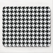 Retro Schwarz Weiß Houndstooth-Webmuster Mousepad (Vorne)