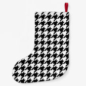 Retro-Schwarz-weiß-Hunde-Zahn-Weaving-Muster Kleiner Weihnachtsstrumpf (Rückseite)