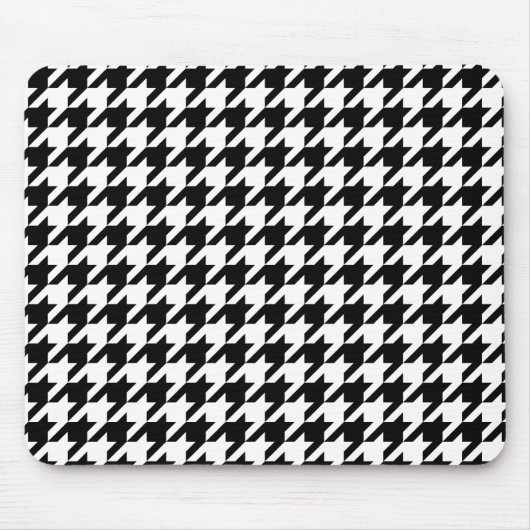 Retro-Schwarz-weiß-Hunde-Zahn-Weaving-Muster Mousepad (Vorne)