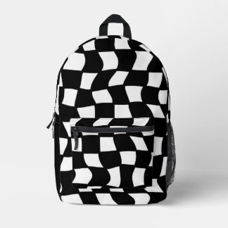 Retro-Schwarz-Weiß-Karo Bedruckter Rucksack