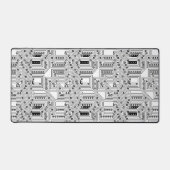 Retro-Schwarz-weiß-Klasse-Computerplatine Schreibtischunterlage (Vorderseite)