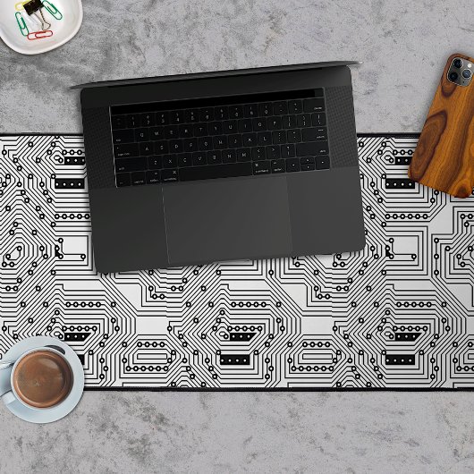 Retro-Schwarz-weiß-Klasse-Computerplatine Schreibtischunterlage