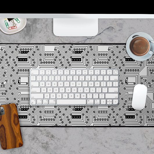 Retro-Schwarz-weiß-Klasse-Computerplatine Schreibtischunterlage