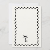 Retro Schwarz/Weiß Kostüme und Cocktails Party Einladung (Rückseite)