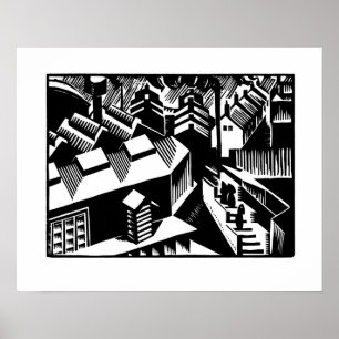 Retro Schwarz-Weiß-Kunst, Yorkshire Poster