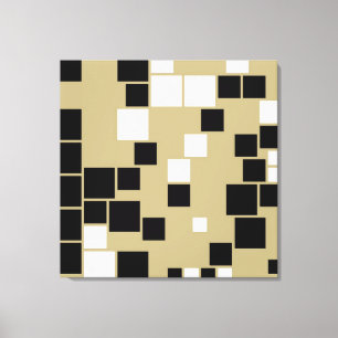 Retro Schwarz-Weiß-Muster Nahtlose Kunst Leinwanddruck