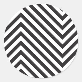Retro Schwarz-Weiß-Muster Runder Aufkleber