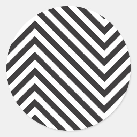 Retro Schwarz-Weiß-Muster Runder Aufkleber (Vorderseite)