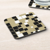 Retro Schwarz-Weiß-Muster-Untersetzer Untersetzer (Linke Seite)