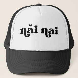 Retro Schwarz-Weiß-Oma Chinesisch næi nai Truckerkappe