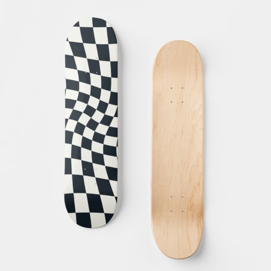 Retro Schwarz-Weiß-Pastelltafel Skateboard (Vorderseite)