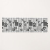 Retro Schwarz-Weiß-Patchwork-Landhaus-Stil Muster Yogamatte (Vorderseite (Horizontal))