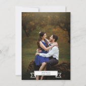 Retro Schwarz & Weiß Perlen mit Foto Save The Date (Rückseite)