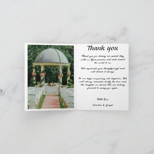 Retro Schwarz & Weiß Perlen zwei Bilder Dank Karte (Innenseite)