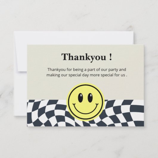 Retro-Schwarz-Weiß-Prüfmuster Dankeskarte (Vorderseite)